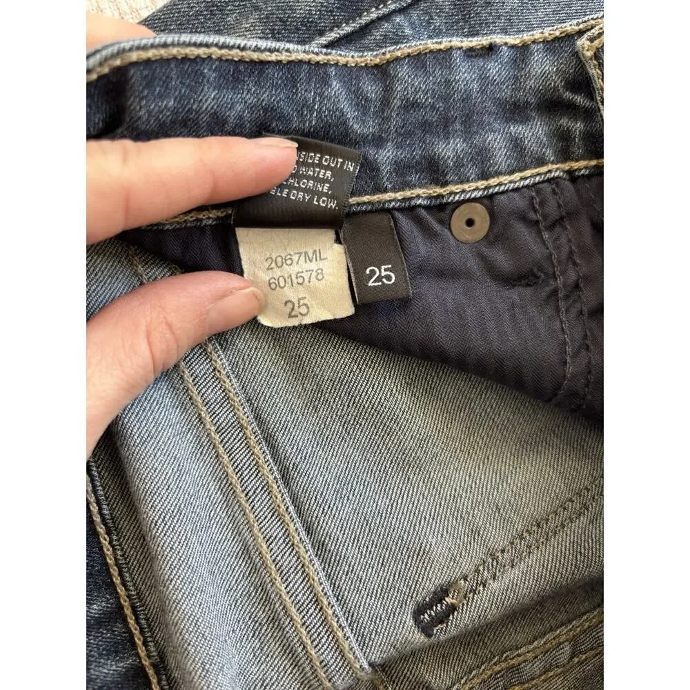 Parker Smith Jeans Women 25 Dark Wash Raw Hem Cropped Straight Leg Preppy Staple